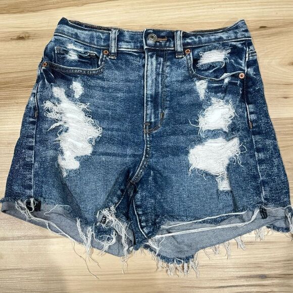 American Eagle Mom Shorts High Rise Distressed Women’s 2 - Picture 1 of 5